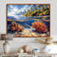 Impression d'art mural brun et bleu grande barrière de corail III - corail-898805430-898805431