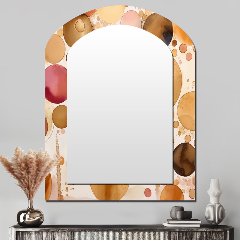Miroir mural en forme d'arche rose, 43 po x 33 po