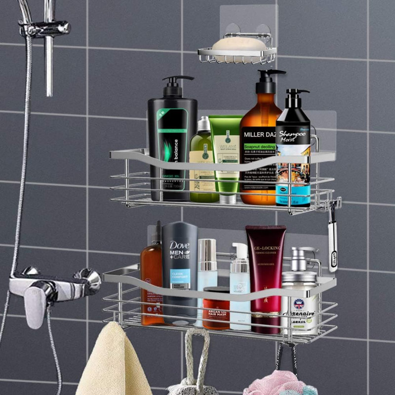 Adhesive Stainless Steel Shower Caddy