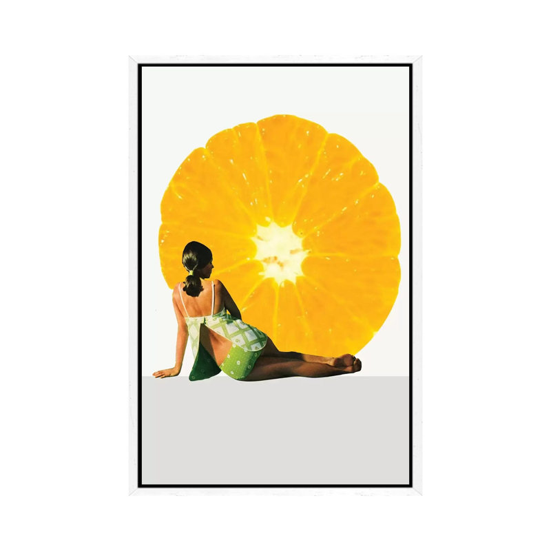 Sun Bathing by Kiki C Landon - Print on Canvas, 66.04cm H x 45.72cm W x 3.81cm D, White Framed