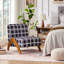 Chaise d'appoint rembourrée avec pieds en bois-1331410859