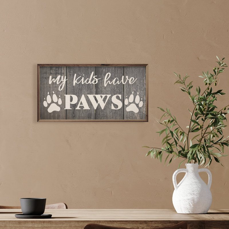 My Kids Have Paws - noir, H 18 po x l 36 po