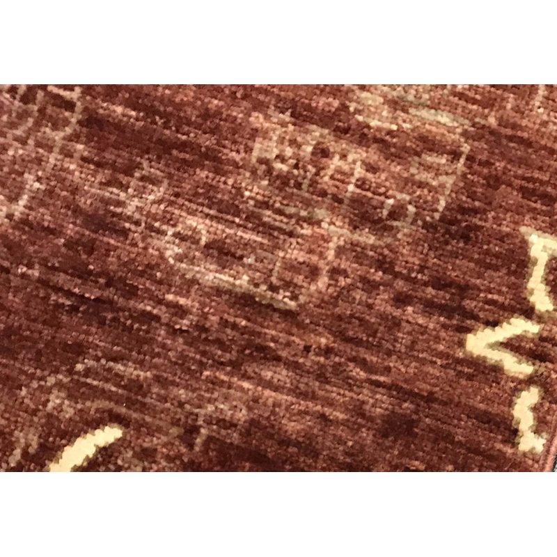 Wool Floral Area Rug in Rust