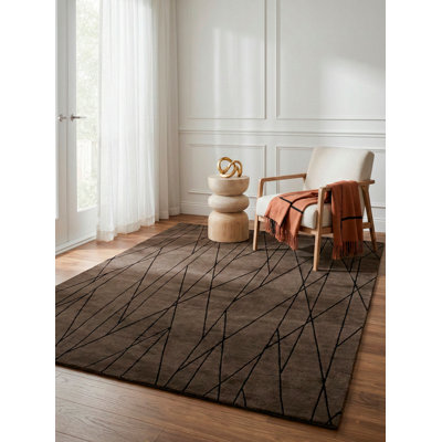 Sarila Abstract Area Rug in Brown