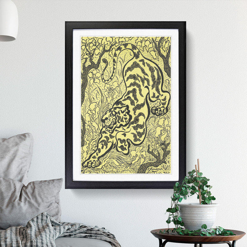 The Tiger by Paul Ranson - Picture Frame Painting, 65cm H x 48cm W x 2cm D, Black Framed