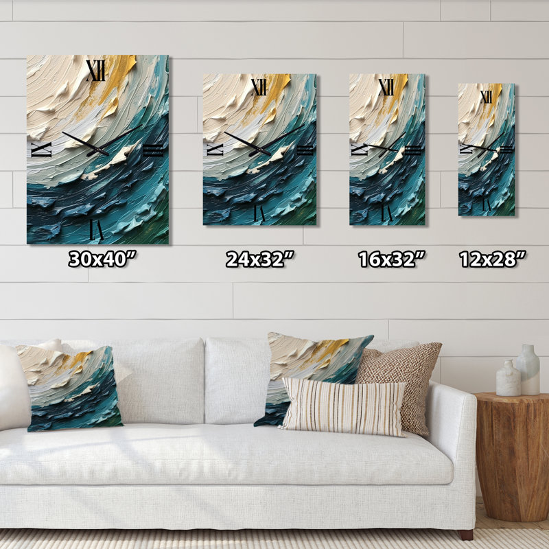 Horloge murale Teal Cream, Petit