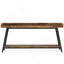 Console industrielle extra longue 70,9 pouces, canapé brun rustique avec structure en métal robuste pour les espaces étroits et une utilisation polyvalente
