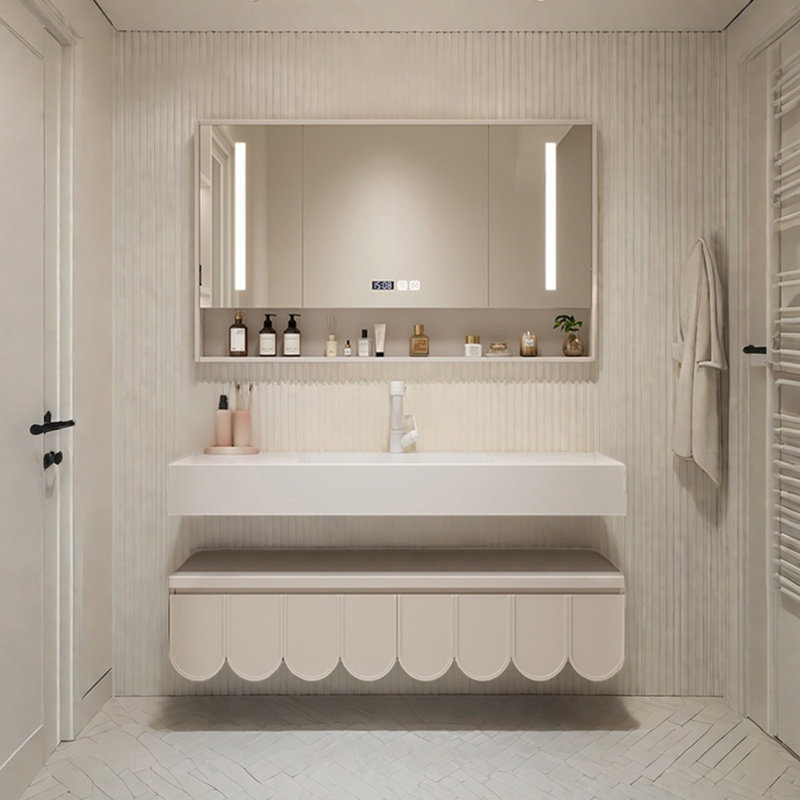 Simple and modern style bathroom cabinet, 47.2"