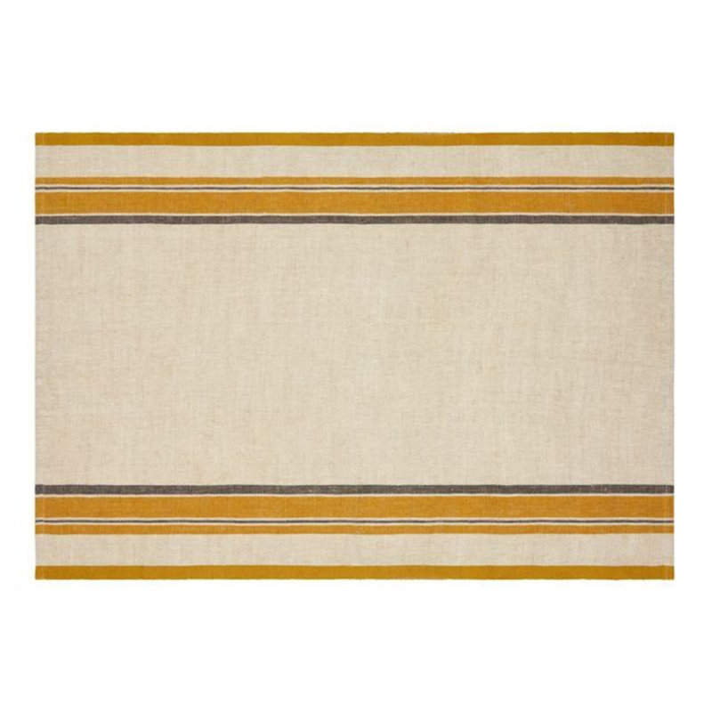 Antibes Tea Towels, Natural/Mustard
