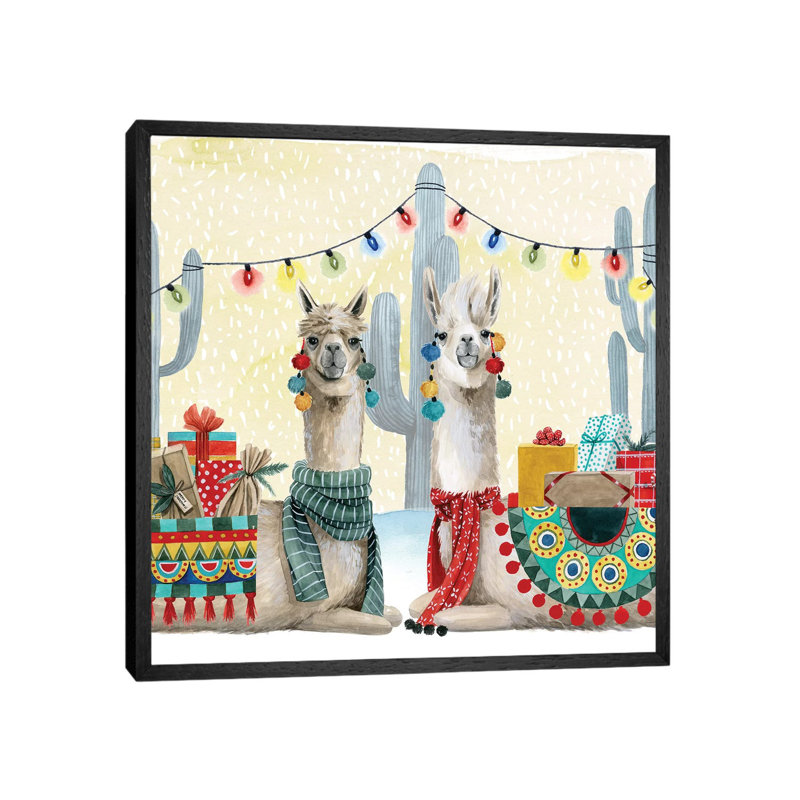Boho Christmas Collection A by Grace Popp - Floater Frame Gallery-Wrapped Canvas Giclée on Canvas, 45.72 cm H x 45.72 cm W