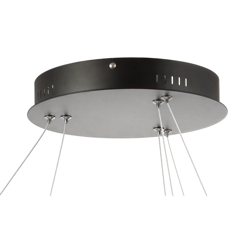 Luminaire suspendu à niveaux unique / remarquable à DEL Kunzler, Noir mat
