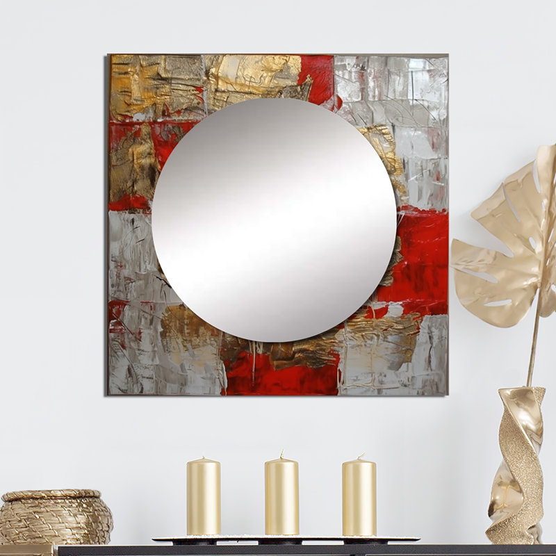 Reene - Abstract Square Mirror Wall Art For Bathroom, 23" x 23"