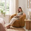 Fauteuil demi-tonneau pivotant rembourré Munehito-986386217