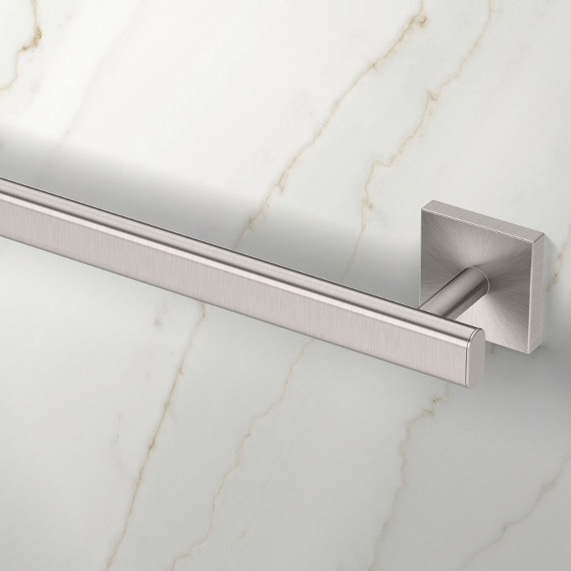 Porte-serviettes mural Elevate | Porte-serviettes pour salle de bain, Nickel satiné, H 2 po x L 20,38 po x P 2,6 po