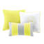 6 pièces de courtepointe en coton très grand / très grand, taupe / jaune, réversible avec des coussins décoratifs carrés-128738135-128738137