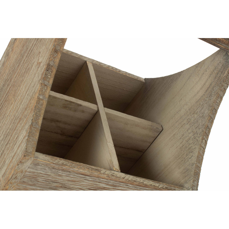 Oak Effect 4 Section Cutlery Holder