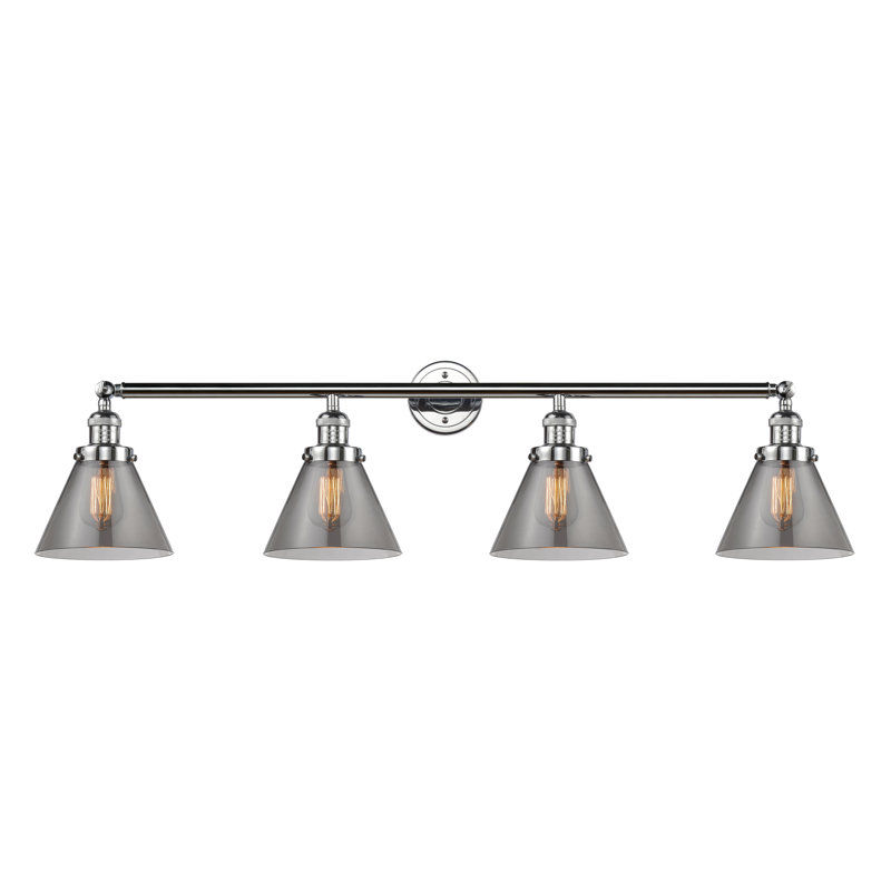 Gebhardt 4 - Light Dimmable Vanity Light, Smoked, Polished Chrome, 6 Watt Vinage LED Bulb