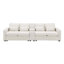 Canapé rembourré en lin moderne avec console, porte-gobelets, ports USB et coussins pour un salon confortable-1224993562
