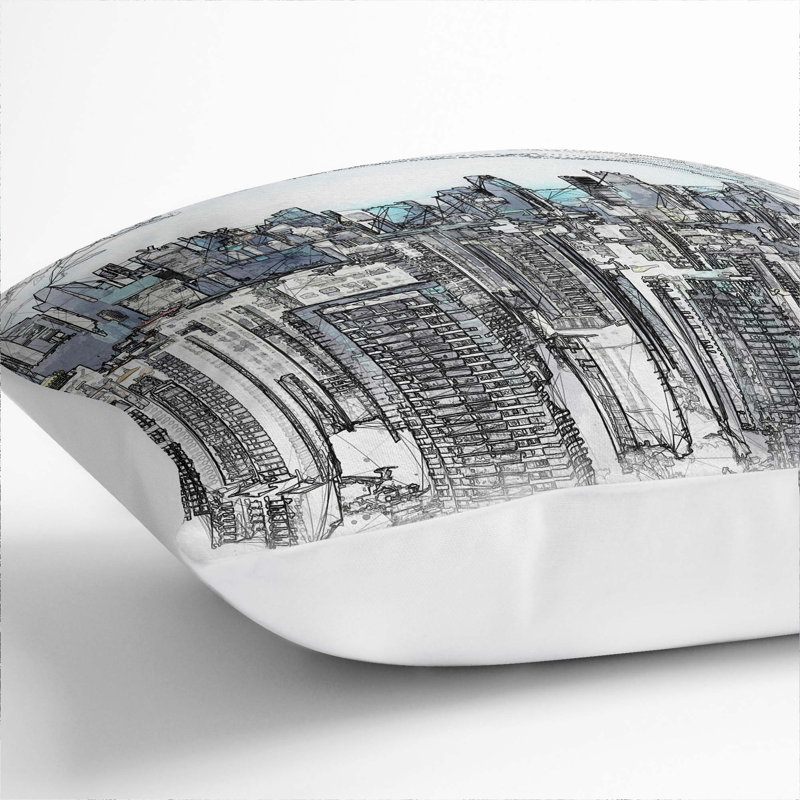 Square Cushion, 40cm H x 40cm W x 15cm D, White