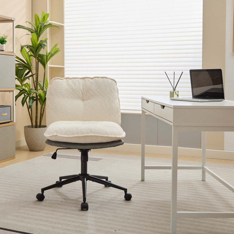Fauteuil d'ordinateur surdimensionné à roulettes surdimensionné avec roulettes et siège d'ordinateur, Blanc