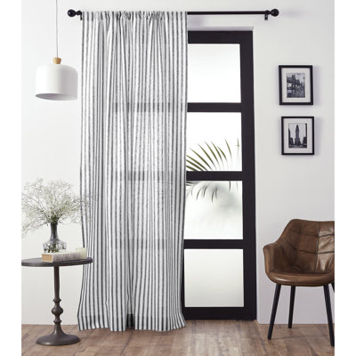 Capri Ticking Stripe Linen Sheer Curtain