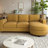 Modern L-shaped Sectional Sofa With Curved Chaise Lounge, Usb Ports And Side Storage Pockets-1920560810