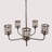 5 Light Dimmable Farmhouse Chandelier, Retro Iron Rust Lighting With Crystal Decorations
