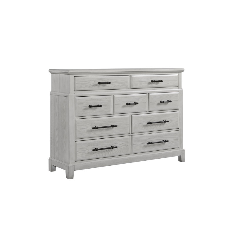 Commode 9 tiroirs Prciado, Blanc