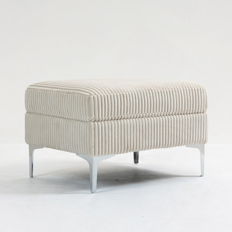 Modular Sectional Sofa Square Ottoman Module,Storage Ottoman Footrest, Beige