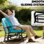 Banc de patio bleu avec filet respirant, structure et coussins en acier, idéal pour la détente en plein air, l 47,25 po x P 29,5 po x H 32,25 po, pour 2 personnes