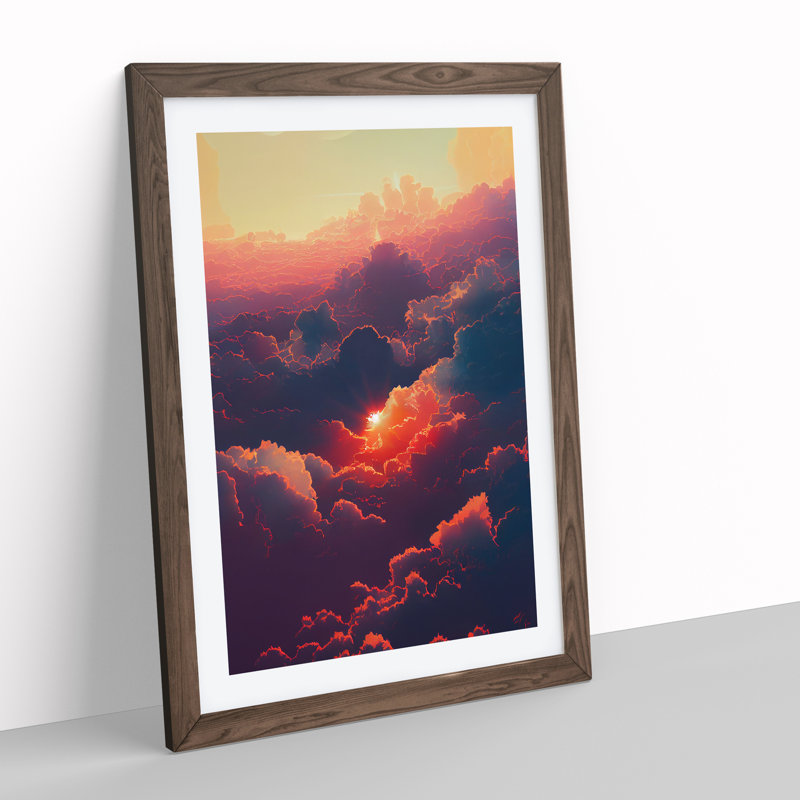 Cloudy Sunset No.2 - Framed Print, 46cm H x 34cm W x 2cm D, Walnut