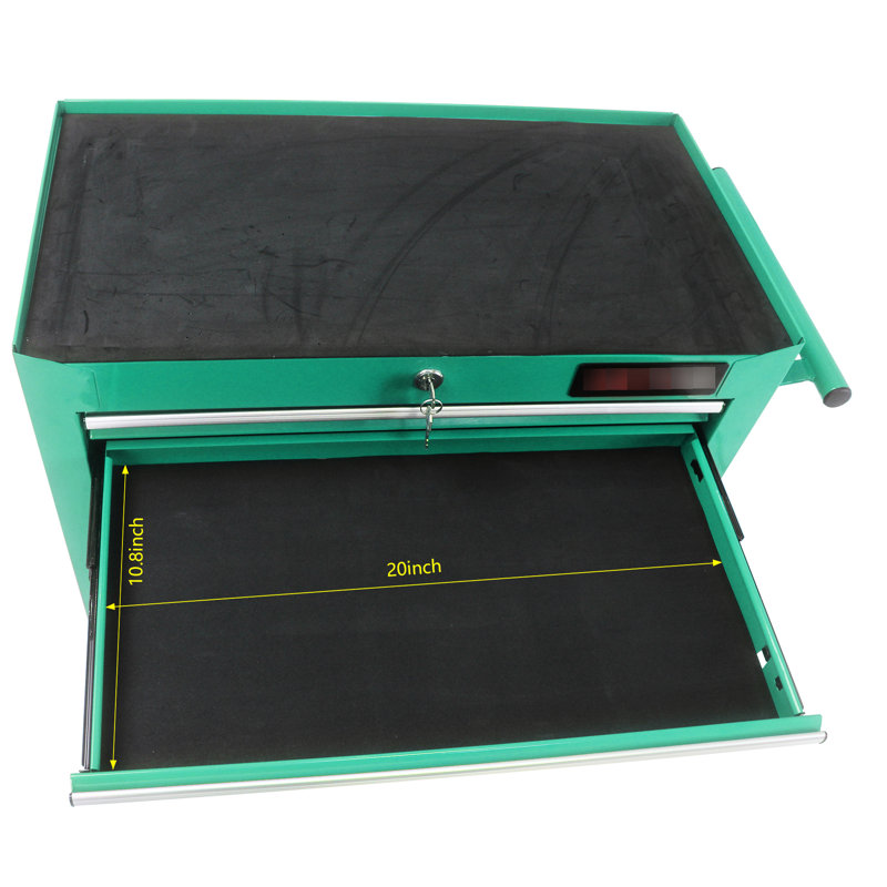 Chariot à outils verrouillable pour atelier 7 tiroirs 7 roulettes, capacité de glissement de roulement de 15 kg, composition en acier laminé à froid, thermolaqué, frein 4 po 2 avec roues verrouillables, acier