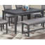 Mobilier de salle à manger gris 6 pièces ensemble table à manger 4 chaises d'appoint A