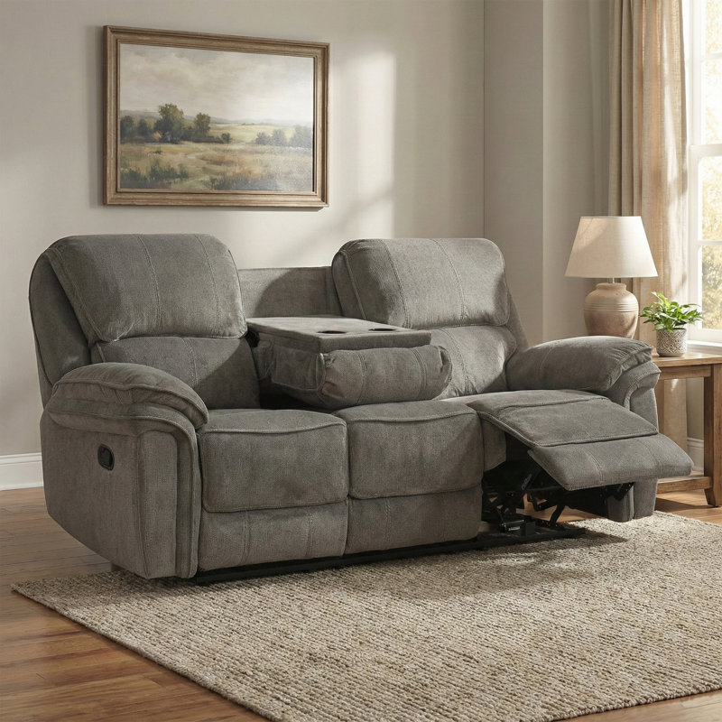 Coomer 3 Seater Recliner, Dark Grey, Manual - Handle / Lever