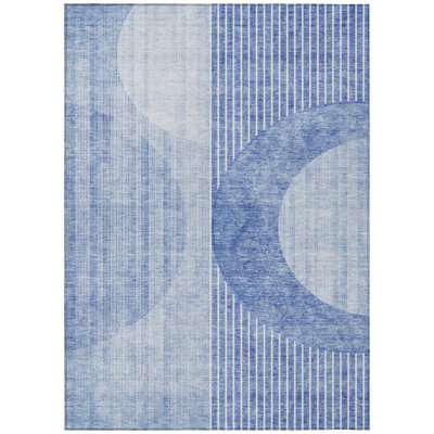 Washable Striped Indoor / Outdoor Rug
