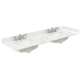 66" Double Countertop with Square Sinks (1-Hole), Backsplash & Sidesplash