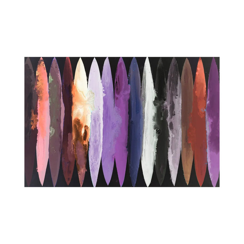 Even Flow - Inverted Purple 6 Pcs., 12" H x 18" W, Wrapped Canvas