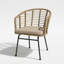 Ensemble de chaises d'extérieur en osier avec coussins résistants à l'eau Contemporary