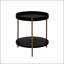 Ensemble de 2 tables basses rondes modernes à 2 niveaux pour salon, assemblage facile et conception peu encombrante