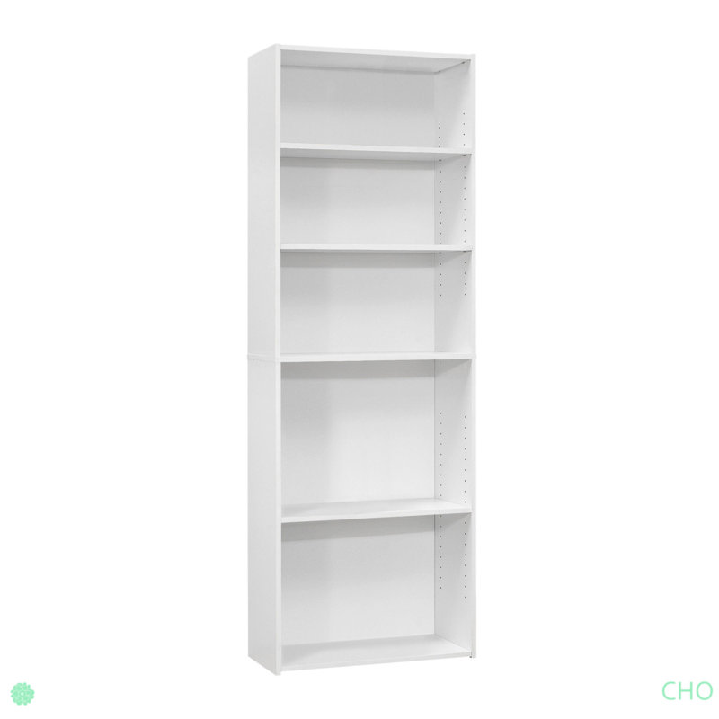 Bookshelf, Bookcase, 6 Tier, 72"H, Office, Bedroom, Laminate, Transitional, White