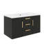 Meuble-lavabo mural 36 po avec lavabo, meuble-lavabo mural 36 po avec 2 portes et 2 tiroirs, meuble-lavabo flottant avec ligne décorative-956711034