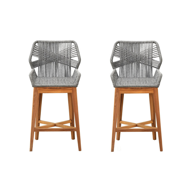 Ensemble de 2 tabourets de bar Beverly, Gris, 26"
