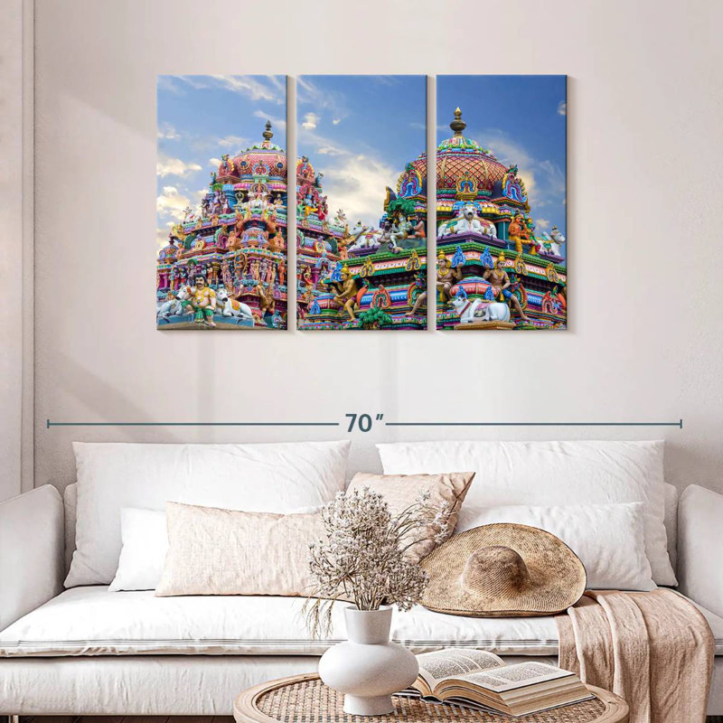 Temples indous Adella Gopuram, H 28 po x l 45 po