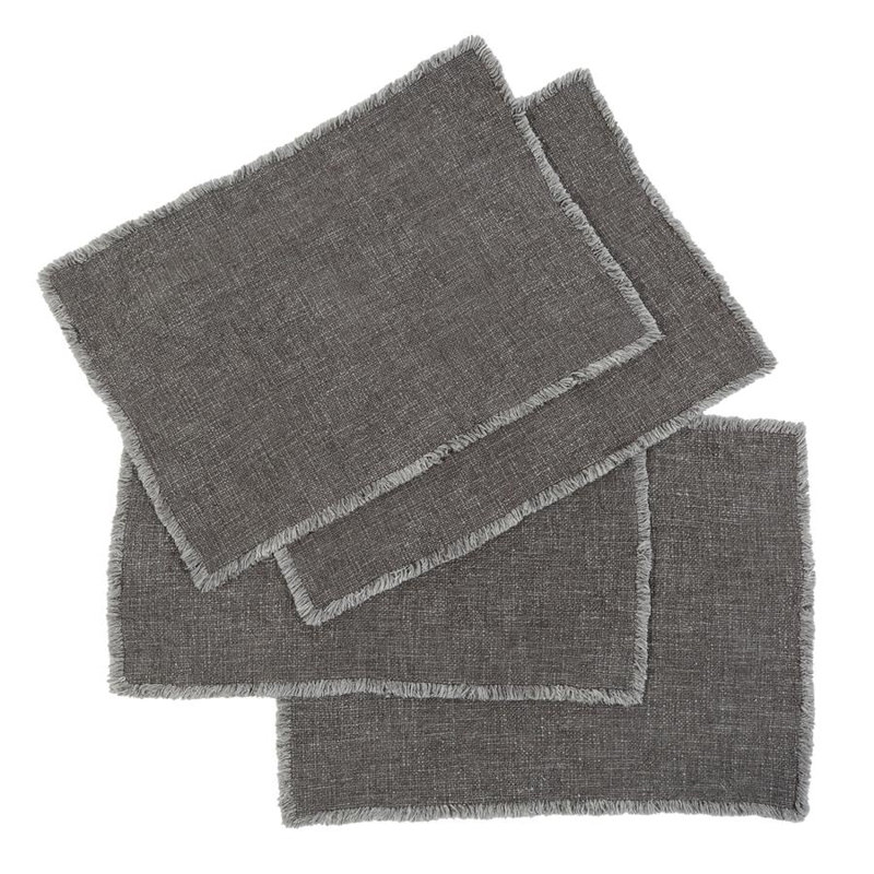Oakville Rectangle Placemats, Charcoal
