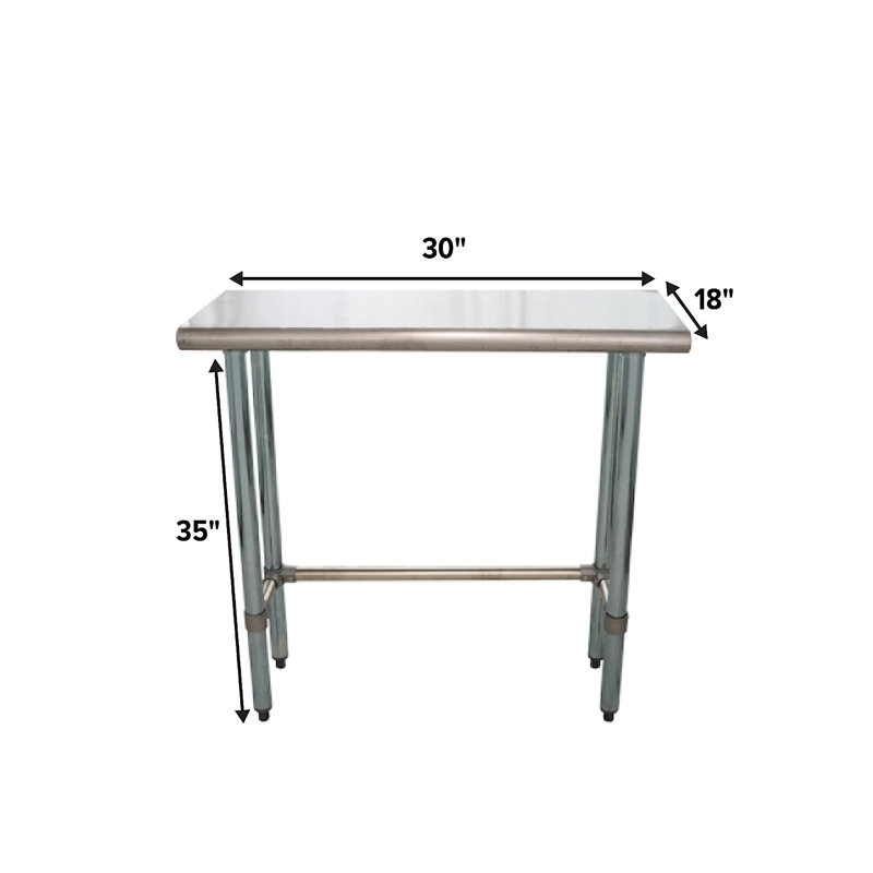 Express KitchQuip 35"H X 30"W X18"D Stainless Steel Commercial Work Prep Table, 35"H x 30"W x 18"D