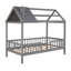 Lit simple en bois avec clôture (lit)-814322810