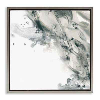 Grey Swirled Liquid Floater Canvas Wall Art by June Erica Vess