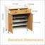 Armoire à chaussures autoportante en bois à chevrons avec 4 tablettes réglables à 4 niveaux, 2 tiroirs et 3 portes pour le rangement du vestibule-1229677265