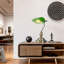 Lampe de bureau vert classique avec interrupteur à chaîne et deux ports de charge USB-C pour la salle d'étude de la bibliothèque de bureau