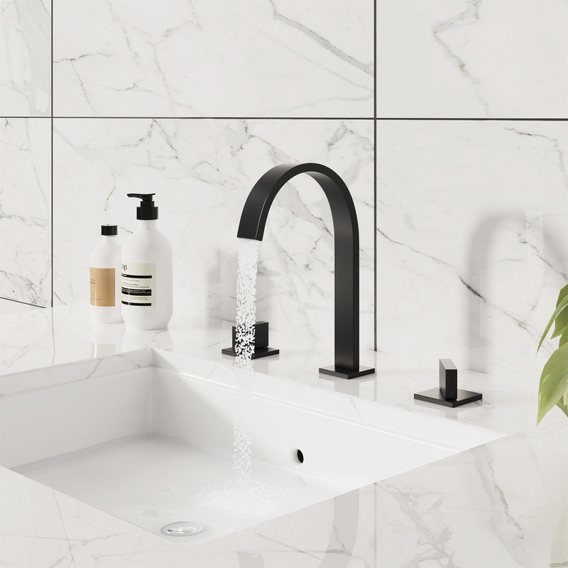 Casainc Widespread 2-handle Bathroom Faucet, Black